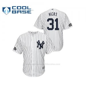 Camiseta Beisbol Hombre New York Yankees Aaron Hicks 2019 London Series Cool Base Blanco