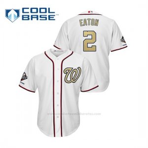 Camiseta Beisbol Hombre Washington Nationals Adam Eaton 2019 Gold Program Cool Base Blanco