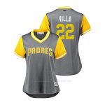 Camiseta Beisbol Mujer San Diego Padres Christian Villanueva 2018 Llws Players Weekend Villa Gris