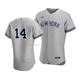 Camiseta Beisbol Hombre New York Yankees Tyler Wade Autentico Road Gris