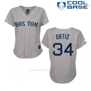 Camiseta Beisbol Hombre Boston Red Sox 34 David Ortiz Gris Cool Base