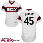 Camiseta Beisbol Hombre Chicago White Sox Michael Jordan 45 Autentico Coleccion Flex Base Blanco Jugador
