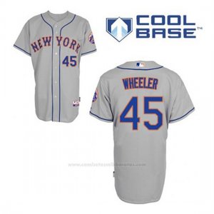 Camiseta Beisbol Hombre New York Mets Zack Wheeler 45 Gris Cool Base