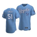 Camiseta Beisbol Hombre Kansas City Royals Brady Singer Alterno Autentico Azul2