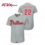 Camiseta Beisbol Hombre Philadelphia Phillies Andrew Mccutchen 150th Aniversario Patch Flex Base Gris