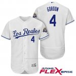 Camiseta Beisbol Hombre Kansas City Royals Alex Gordon Blanco 50th Season Spanish Flex Base