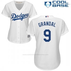 Camiseta Beisbol Mujer Los Angeles Dodgers 9 Yasmani Grandal Cool Base