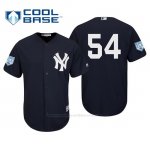 Camiseta Beisbol Hombre New York Yankees Aroldis Chapman Cool Base Entrenamiento de Primavera 2019 Azul