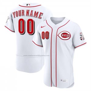 Camiseta Beisbol Hombre Cincinnati Reds Primera Autentico Personalizada Blanco1