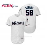 Camiseta Beisbol Hombre Miami Marlins Dan Straily Flex Base Autentico Collection 1ª 2019 Blanco