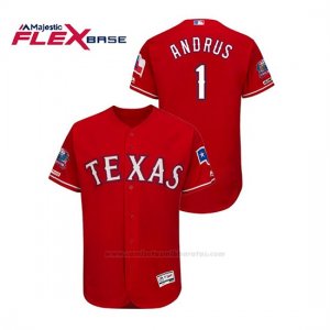 Camiseta Beisbol Hombre Texas Rangers Elvis Andrus 150th Aniversario Patch Final Season Stadium Patch Rojo