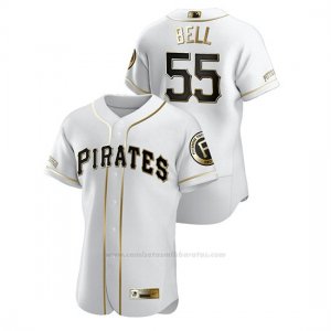 Camiseta Beisbol Hombre Pittsburgh Pirates Josh Bell Golden Edition Autentico Blanco