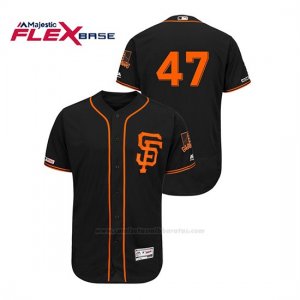 Camiseta Beisbol Hombre San Francisco Giants Johnny Cueto 150th Aniversario Patch Autentico Flex Base Negro