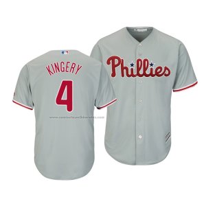 Camiseta Beisbol Hombre Philadelphia Phillies Scott Kingery Cool Base Segunda Gris