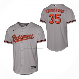 Camiseta Beisbol Nino Baltimore Orioles Adley Rutschman Segunda Replica Gris
