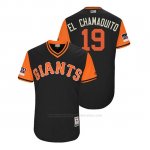 Camiseta Beisbol Hombre San Francisco Giants Alen Hanson 2018 Llws Players Weekend El Chamaquito Negro