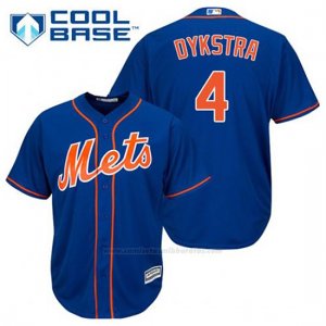 Camiseta Beisbol Hombre New York Mets Lenny Dykstra 4 Azul Alterno 1ª Cool Base