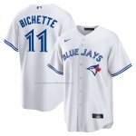Camiseta Beisbol Hombre Toronto Blue Jays Bo Bichette Primera Replica Blanco