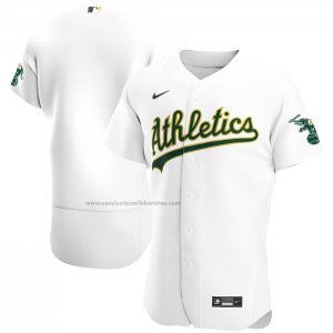 Camiseta Beisbol Hombre Oakland Athletics Primera Autentico Blanco