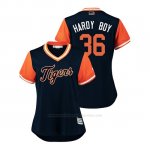 Camiseta Beisbol Mujer Detroit Tigers Blaine Hardy 2018 Llws Players Weekend Hardy Boy Azul
