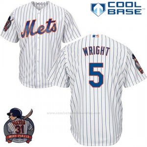 Camiseta Beisbol Hombre New York Mets David Wright Blanco Cool Base With Piazza