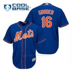 Camiseta Beisbol Hombre New York Mets Dwight Gooden 16 Azul Alterno 1ª Cool Base