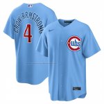 Camiseta Beisbol Hombre Chicago Cubs Pete Crow Armstrong Alterno Replica Azul1