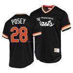 Camiseta Beisbol Hombre San Francisco Giants Buster Posey Cooperstown Collection Script Fashion Negro