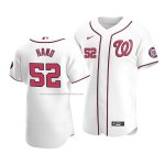 Camiseta Beisbol Hombre Washington Nationals Brad Hand Autentico Primera Blanco