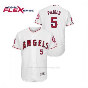 Camiseta Beisbol Hombre Los Angeles Angels Albert Pujols 150th Aniversario Patch Flex Base Blanco