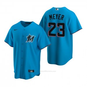 Camiseta Beisbol Hombre Miami Marlins Max Meyer Replica 2020 Azul
