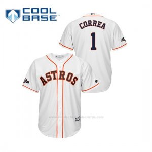 Camiseta Beisbol Hombre Houston Astros Carlos Correa 2019 Postseason Cool Base Blanco