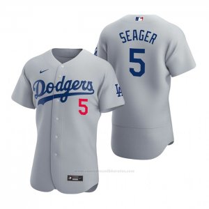 Camiseta Beisbol Hombre Los Angeles Dodgers Corey Seager Autentico 2020 Alterno Gris