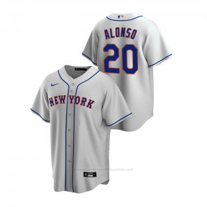 Camiseta Beisbol Hombre New York Mets Pete Alonso Replica Road Gris