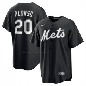 Camiseta Beisbol Hombre New York Mets Pete Alonso Lights Out Replica Negro