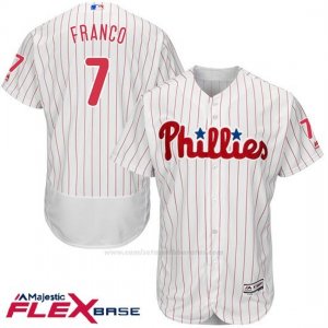 Camiseta Beisbol Hombre Philadelphia Phillies Maikel Franco Blanco Flex Base Autentico Coleccion