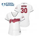 Camiseta Beisbol Mujer Cleveland Indians Tyler Naquin 2019 All Star Game Patch Cool Base Blanco