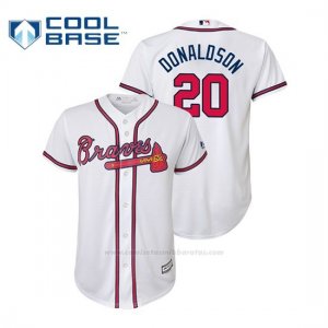 Camiseta Beisbol Nino Atlanta Braves Josh Donaldson Cool Base Official Home Blanco