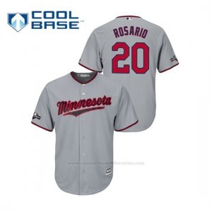 Camiseta Beisbol Hombre Minnesota Twins Eddie Rosario 2019 Postseason Cool Base Gris