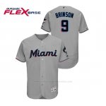 Camiseta Beisbol Hombre Miami Marlins Lewis Brinson 150th Aniversario Patch 2019 Flex Base Gris