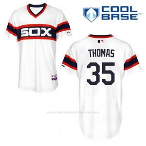 Camiseta Beisbol Hombre Chicago White Sox 35 Frank Thomas Blanco Alterno Cool Base