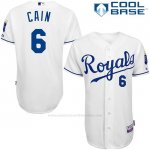 Camiseta Beisbol Hombre Kansas City Royals Lorenzo Cain 1ª 6300 Jugador Blanco Cool Base