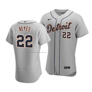 Camiseta Beisbol Hombre Detroit Tigers Victor Reyes Autentico Road Gris
