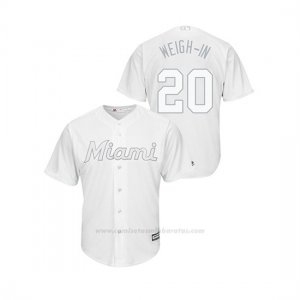 Camiseta Beisbol Hombre Miami Marlins Wei Yin Chen 2019 Players Weekend Replica Blanco