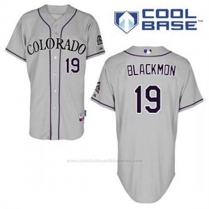 Camiseta Beisbol Hombre Colorado Rockies Charlie Negromon 19 Gris Cool Base