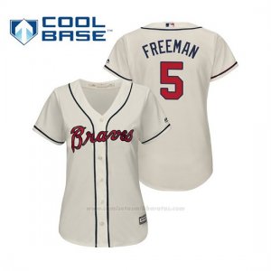 Camiseta Beisbol Mujer Atlanta Braves Freddie Freeman Cool Base Majestic Alternato 2019 Crema