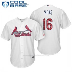 Camiseta Beisbol Hombre St. Louis Cardinals 2017 Estrellas y Rayas Kolten Wong Blanco Cool Base