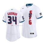 Camiseta Beisbol Hombre San Francisco Giants Kevin Gausman 2021 All Star Autentico Blanco