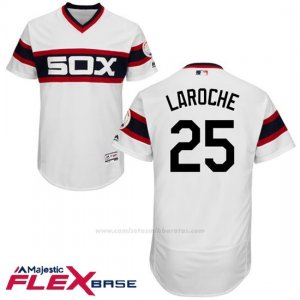 Camiseta Beisbol Hombre Chicago White Sox 25 Adam Laroche Blanco Autentico Coleccion Flex Base