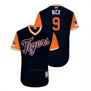 Camiseta Beisbol Hombre Detroit Tigers Nicholas Castellanos 2018 Llws Players Weekend Nick Azul